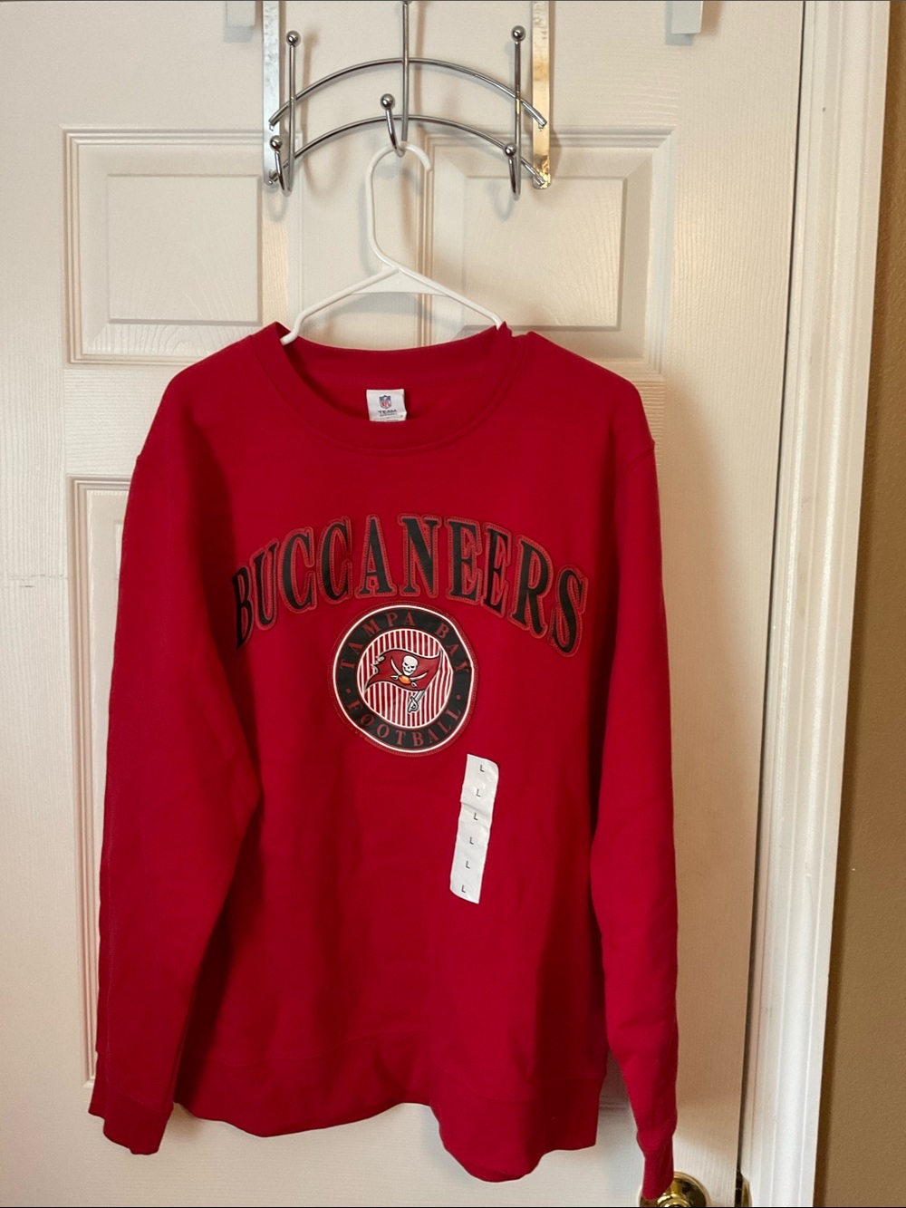 NFL Team Apparel Unisex Tampa Bay Buccaneers Crewneck Sweatshirt Size Large